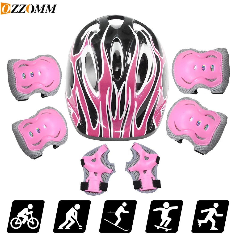 Scooter Helmet Set - 7 Parça Çocuk Bisiklet Kask Seti