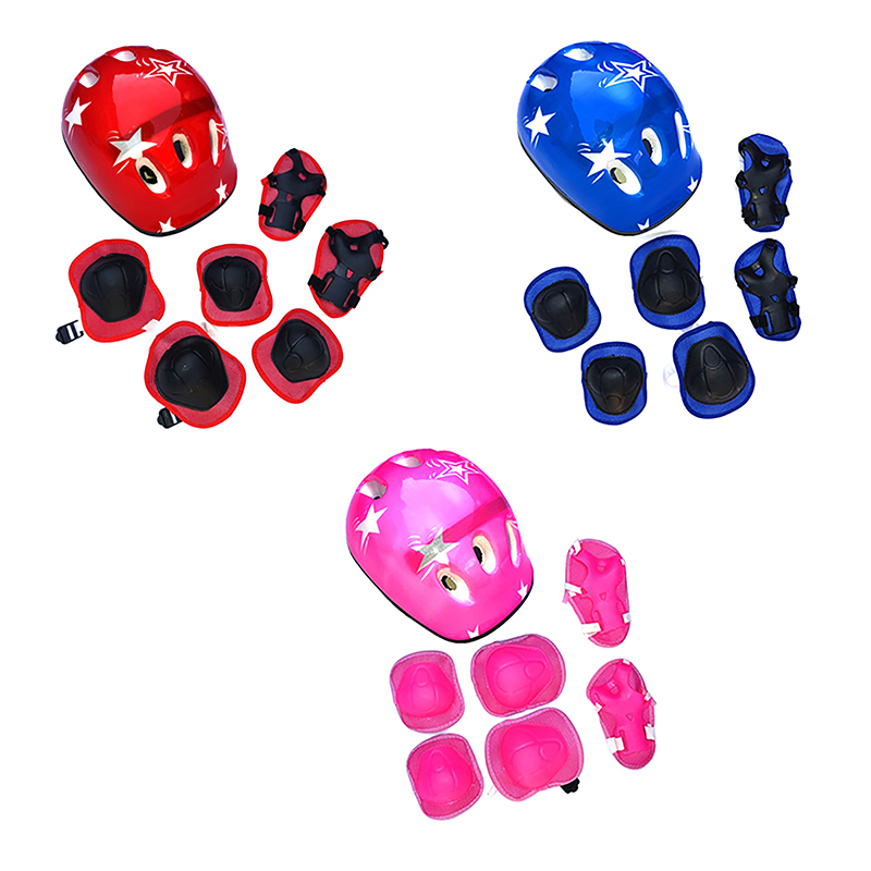 Scooter Helmet Set - Yeni-7 Parça Çocuk Bisiklet Koruyucu Ekipmanı