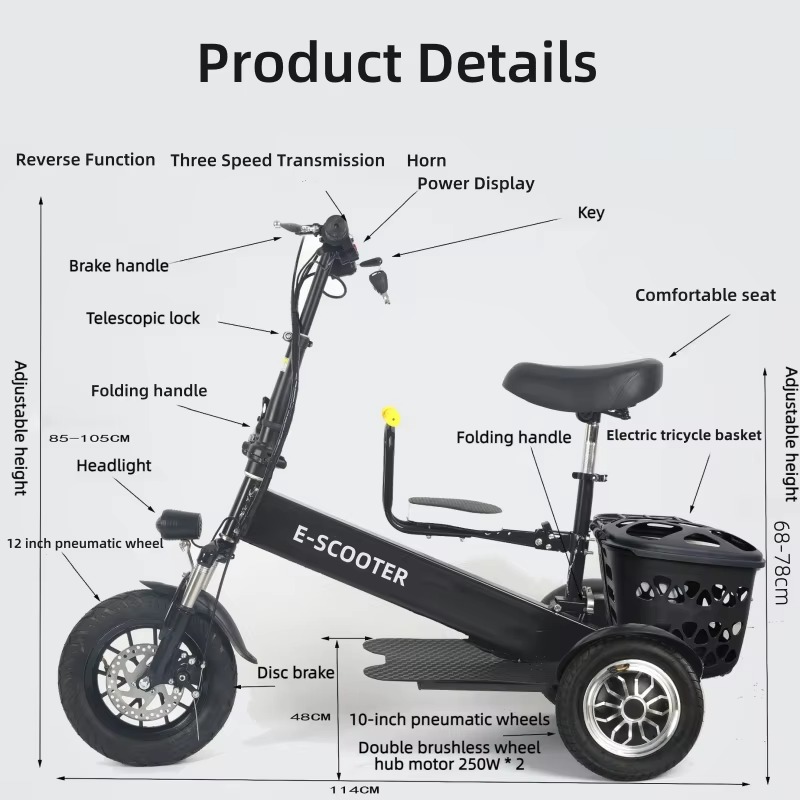 【2026】3 Tekerlekli 2 Kişilik K - Electric Scooter Adults incelemesi ve fiyatı