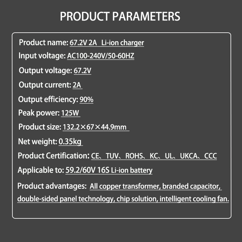 60V 67.2V 2A Şarj Cihazı 16S L - Electric Scooter Charger incelemesi ve fiyatı